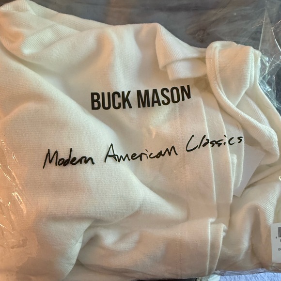 Buck Mason Cream Oversized Boxy Short Sleeve Tee - Picture 3 of 5